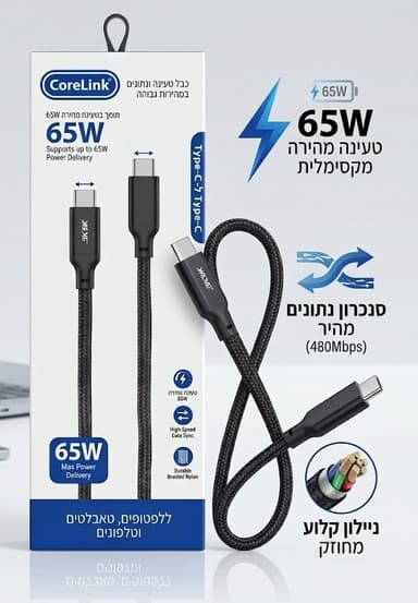 כבל הטענה מחיר טייפ סי/טי קונים רק באטרקציה מהיבואן לצרכן