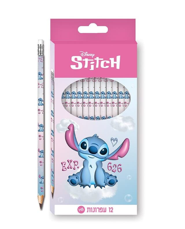 סט 12 עפרונות HB סטיץ׳ Disney לילדים קונים רק באטרקציה מהיבואן לצרכן