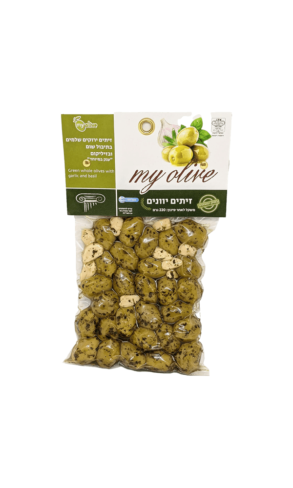 זיתים ירוקים בתיבול שום ובזיליקום | בנא משקאות