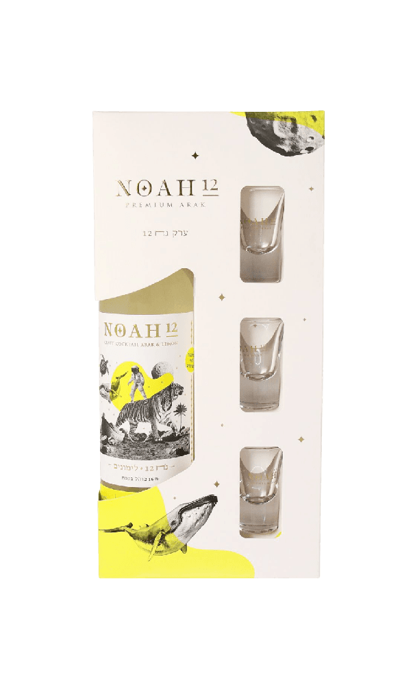 מארז ארק נח לימונים 700 מ"ל + 3 כוסות | בנא משקאות