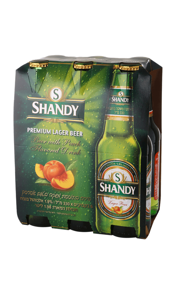 מארז מכבי שנדי אפרסק 330 מ"ל שישייה