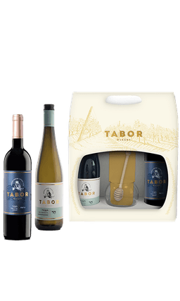 מארז יינות תבור + צנצנת ומקל לדבש | בנא משקאות