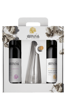 מארז יין תבור ארטיזנל אלמנטס שיראז + קברנה סוביניון + כלי שמן | בנא משקאות