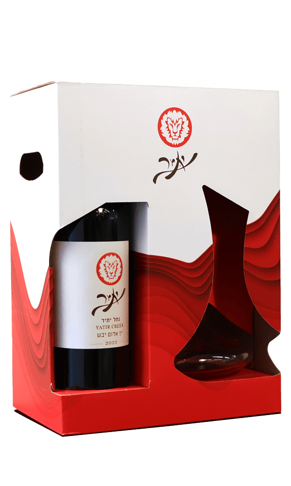 מארז חג יין אדום מרלו וכוס יקב יתיר