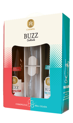 מארז יינות באז פינה קולדה וקוסמופוליטן + 2 כוסות | בנא משקאות