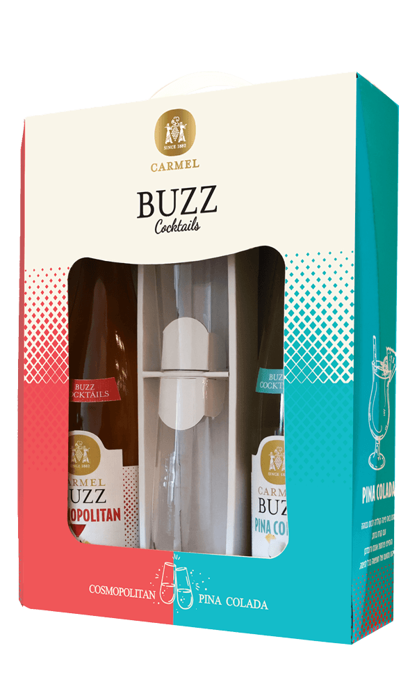 מארז יינות באז פינה קולדה וקוסמופוליטן + 2 כוסות | בנא משקאות