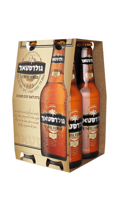 רביעייה בירה גולדסטאר לא מסונן 250 מ"ל