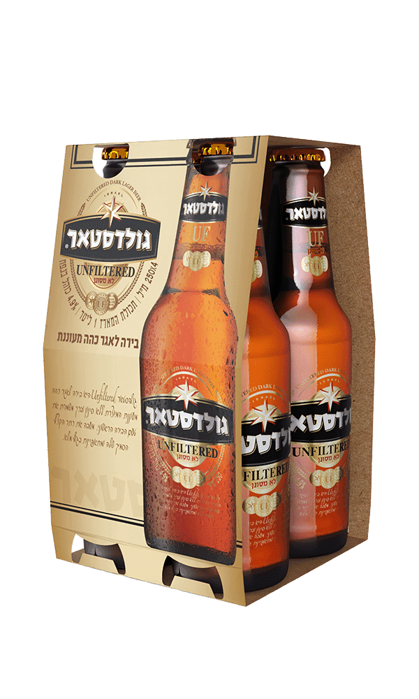 רביעייה בירה גולדסטאר לא מסונן 250 מ"ל