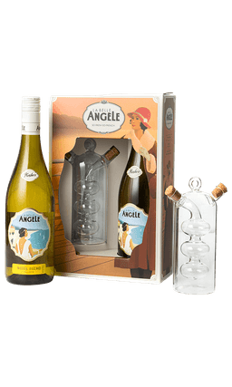 מארז יין לה בל אנג'ל לבן + כלי לשמן זית