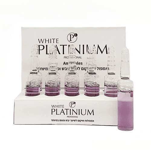 ווייט פלטינום אמפולות שיקום לשיער 10 יחידות בגודל 10מ”ל WHITE PLATINUM HAIR AMPOULES