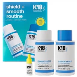 קיי 18 ערכת שילד אנד סמוז להגנה ומניעת פריז בשיער K18 Biomimetic Hairscience: shield + smooth routine