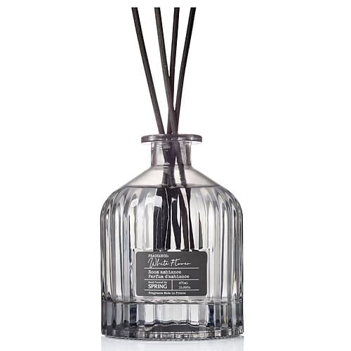 ספרינג מקלות ריח שחור שקוף 230 מ”ל קולקציה ריבס בריח-וויט פלאוור SPRING Reed Diffuser 230 ML COLLECTION RIBS-WHITE FLOWER