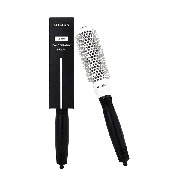 מברשת פן קרמית עגולה וקטנה לשיער - בגודל 25 מ"מ - מימאס