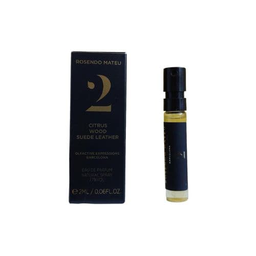 דוגמיות מס' 2 סיטרוס ווד סוויד לטר אדפ יוניסקס 2 מ"ל רוסנדו מטאו - Rosendo Mateu No 2 Citrus Wood Suede Leather Unisex 2ml EDP SAMPLE