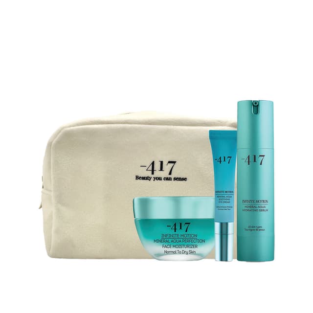 מינוס 417 קיט אינפיניט מושיין סרום פנים 50 מל, קרם פנים 50 מל, וקרם עיניים 15 מל