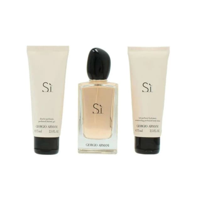 גורגיו ארמני סי סט לאישה 100 מל+75 מל+75 מל אדפ - Giorgio Armani Si Set for Women S 100ml. + BL 75ml + SG 75ml EDP