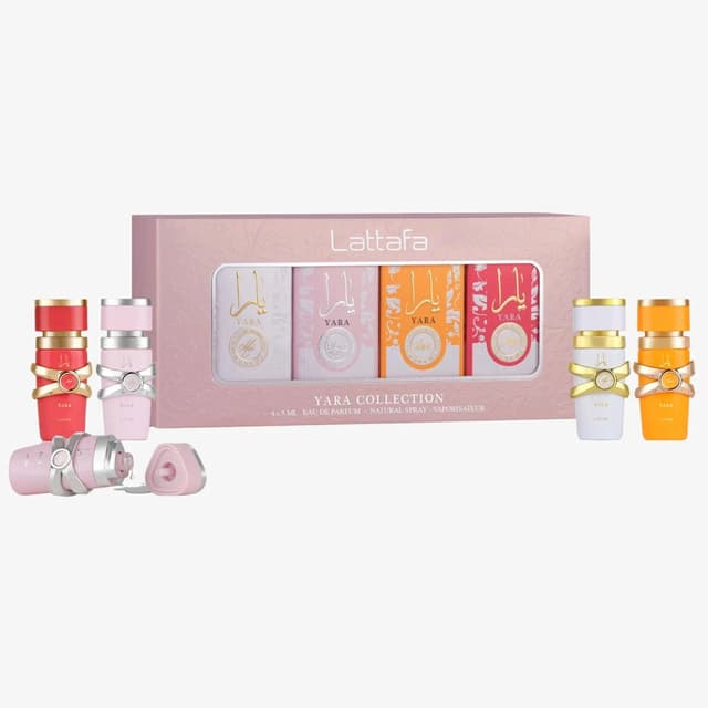 לטאפה יארה סט יוניסקס שמן 5 מל 4 יח אדפ - Lattafa 4 pcs Mini Gift Set for Women 4x5ml EDP (Yara + Yara Moi + Yara Tous + Yara Candy) EDP