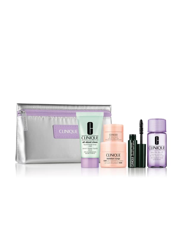 קליניק תיק איפור עם מוצרים מוקטנים - Clinique Beauty Bag mit 5 Luxus Probiergrößen