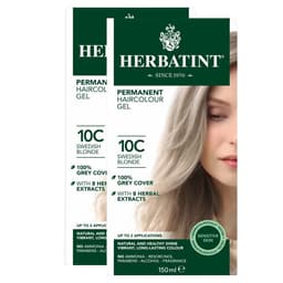 זוג צבע לשיער על בסיס צמחי 10C בלונד שוודי הרבטינט – HERBATINT