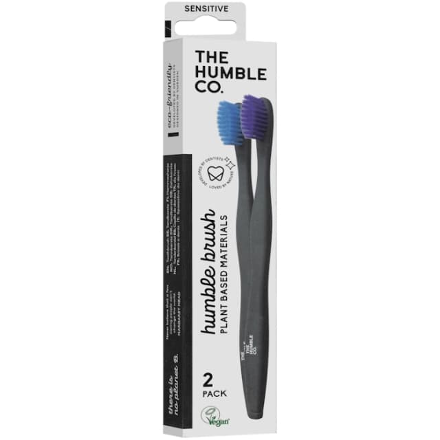 זוג מברשות שיניים ממקור צמחי | סגול וכחול | Humble Brush