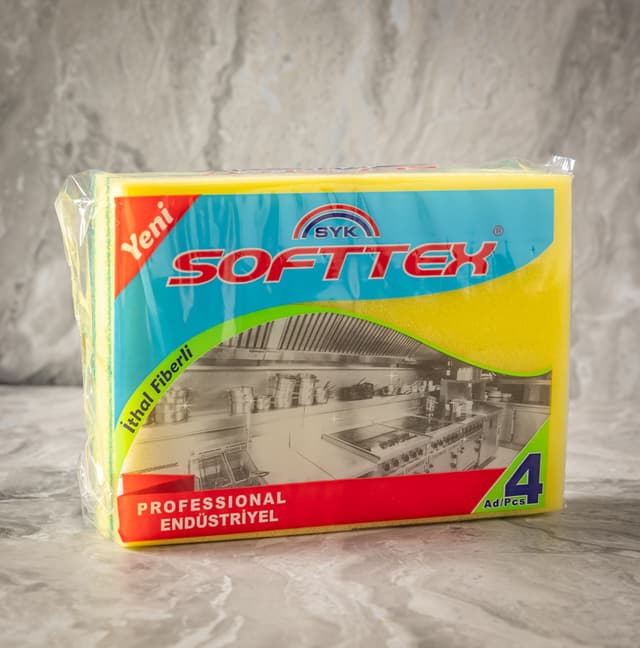 מארז 4 ספוגים לקרצוף וניקוי כלים - דו צדדי