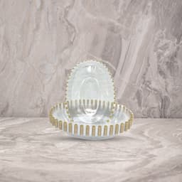 אובלי PEARL פרל שקוף-זהב (10 יח')