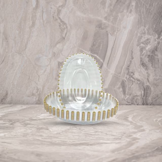 אובלי PEARL פרל שקוף-זהב (10 יח')