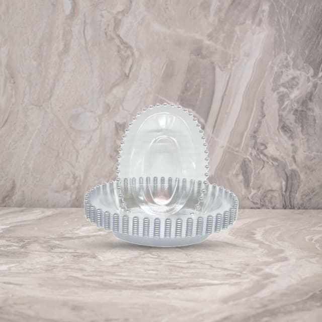 אובלי PEARL פרל שקוף-כסף (10 יח')