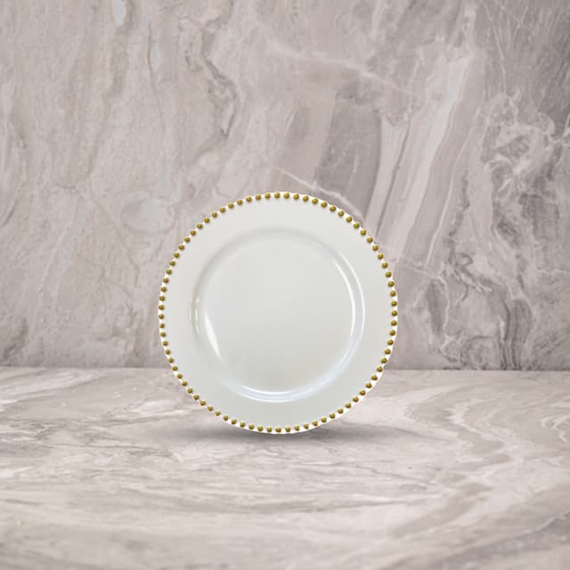 צלחת PEARL פרל 9' קרם-זהב (10 יח')