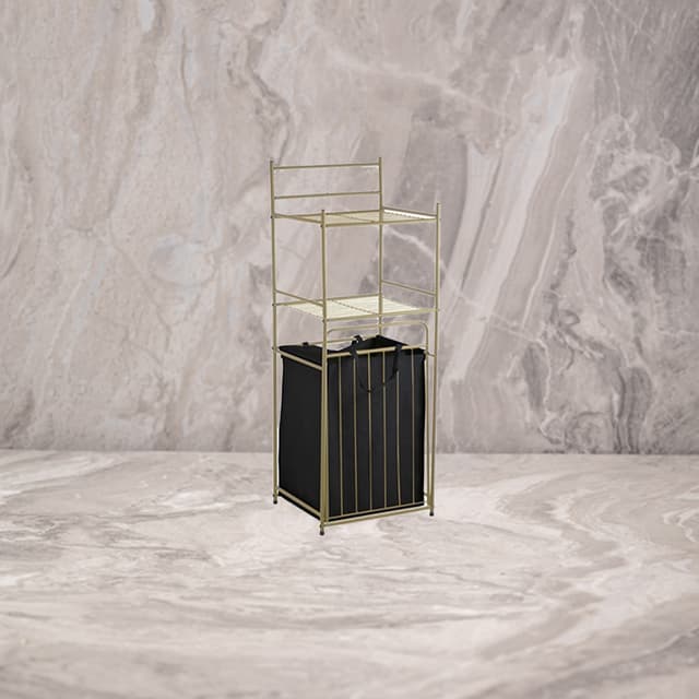 מתקן לכביסה מולטי XL זהב סל שחור