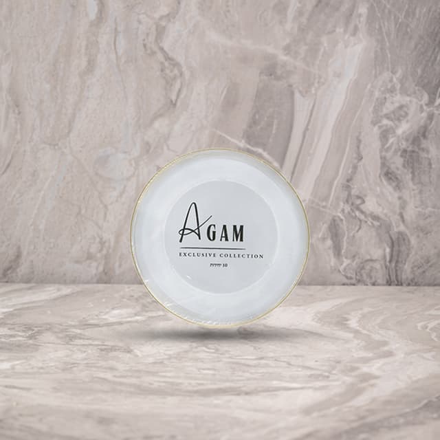 צלחת גודל 9' "אגם" צבע שקוף זהב