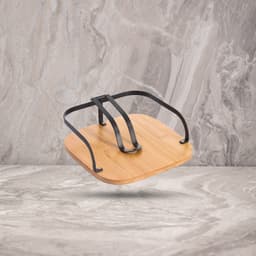 מפיון מתקן לנייר שחור בשילוב עץ