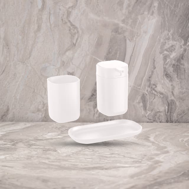 סט אמבטיה 3 חלקים לבן