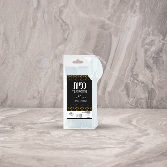כפית קשיחה חד פעמי במגוון צבעים - 40 יחי'