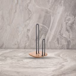 מעמד לנייר שחור בשילוב עץ