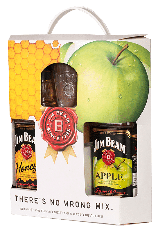 וויסקי ג'ים בים תפוח ודבש מארז זוגי