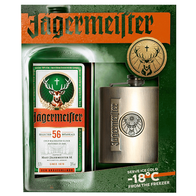 ליקר ייגרמייסטר מארז עם פלסק