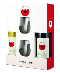 יתיר מארז דרום אדום ולבן עם כוסות