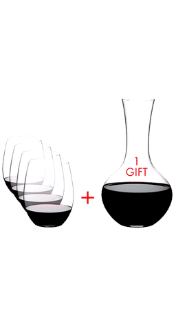 רידל 4 כוסות O + דקנטר מרלו