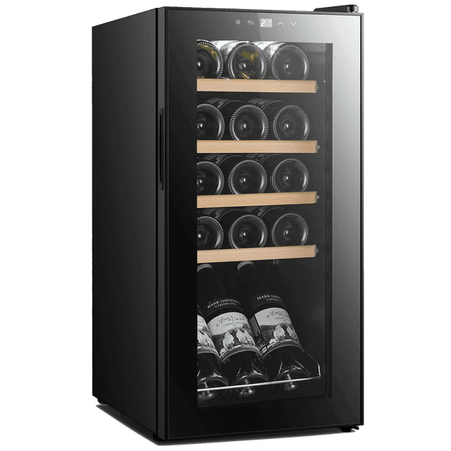 מקרר יין ל 15 בקבוקים עם מדחס ומדפי עץ