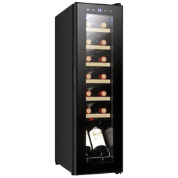 מקרר יין צר במיוחד ל14 בקבוקים עם מדחס ומדפי עץ