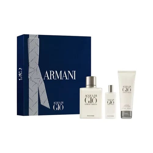 סט אקווה די ג'יו 100 מ"ל בושם + 15 מ"ל א.ד.ט + 75 שמפו לשיער ולגוף - גורגיו ארמני