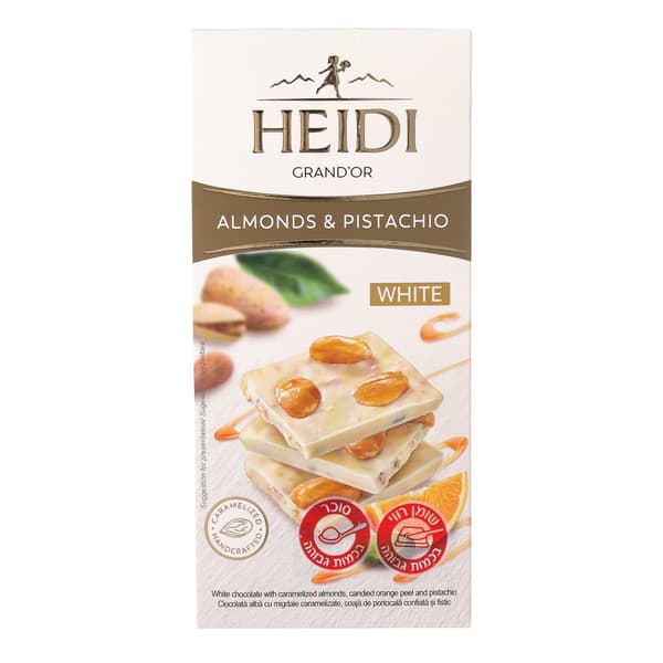 טבלת היידי גראנדור לבן שקד פיסטוק 100 גר