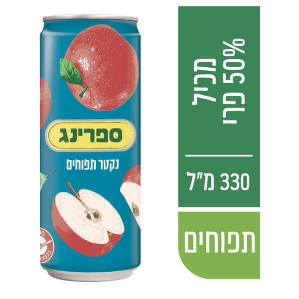 ספרינג נקטר תפוחים 330 מ"ל פחית