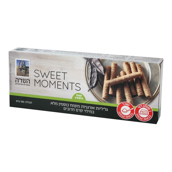 גליליות מקמח כוסמין מלא קרם חרובים 100 ג