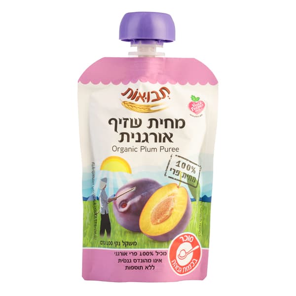 מחית שזיף אורגני 100 גרם