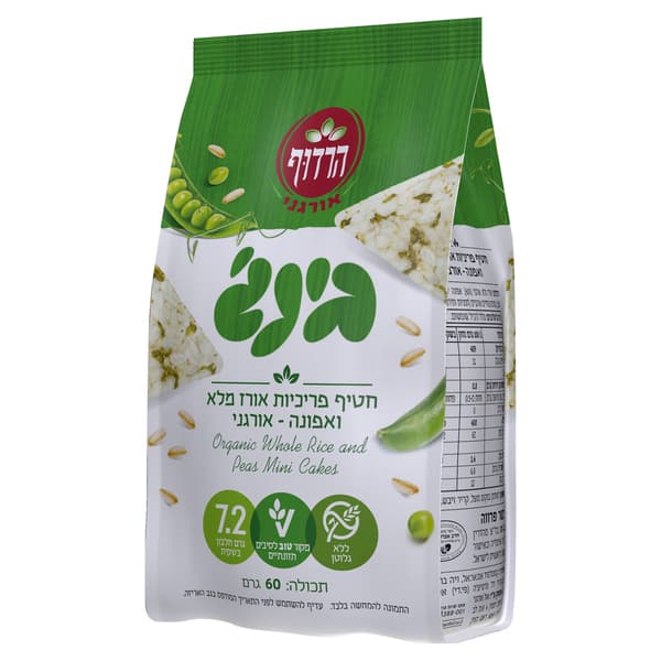 חטיף בינג אורז מלא ואפונה לל"ג אורגני 60