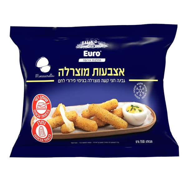 אצבעות מוצרלה בציפוי פירורי לחם 350 גרם