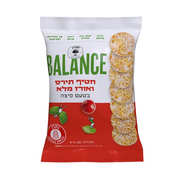 פריכיות תירס ואורז מלא בטעם פיצה 50גר