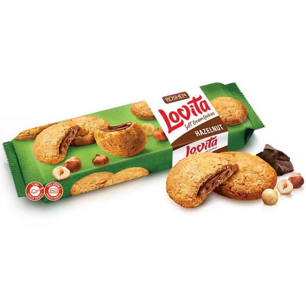 עוגיות רושן במילוי קרם אגוזים127ג LOVITA